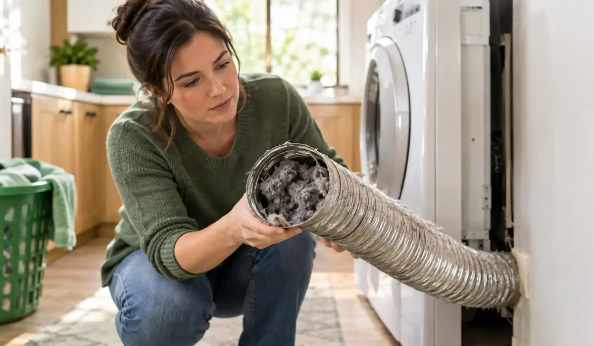 Why is my dryer taking so long to dry clothes - clogged lint-filled dryer vent hose causing long drying time